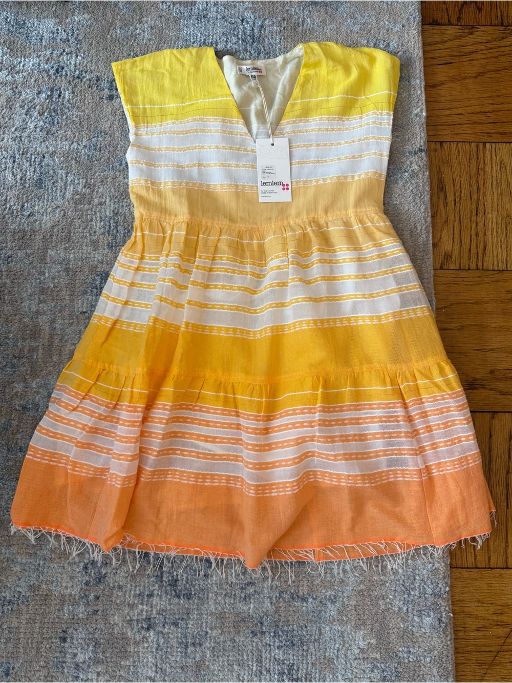 NWT Lemlem Eshal Short Dress in Golden Yellow -- Size XS